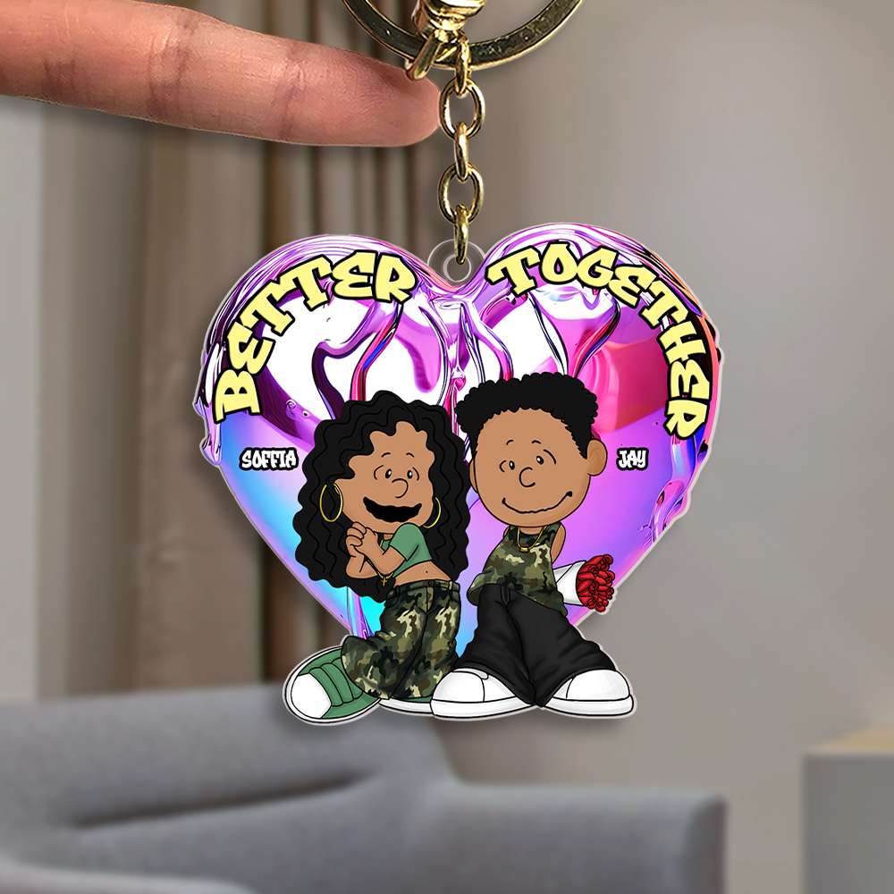 Personalized Y2K Couple Keychain - Better Together Keychains PopCulturePrints