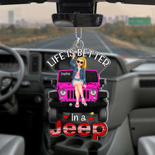 Load image into Gallery viewer, Personalized &#39;Life is Better in a Jeep&#39; Car Ornament
