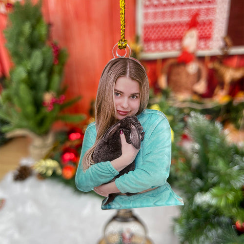 Personalized Rabbit Lover Photo Ornament Ornament PopCulturePrints