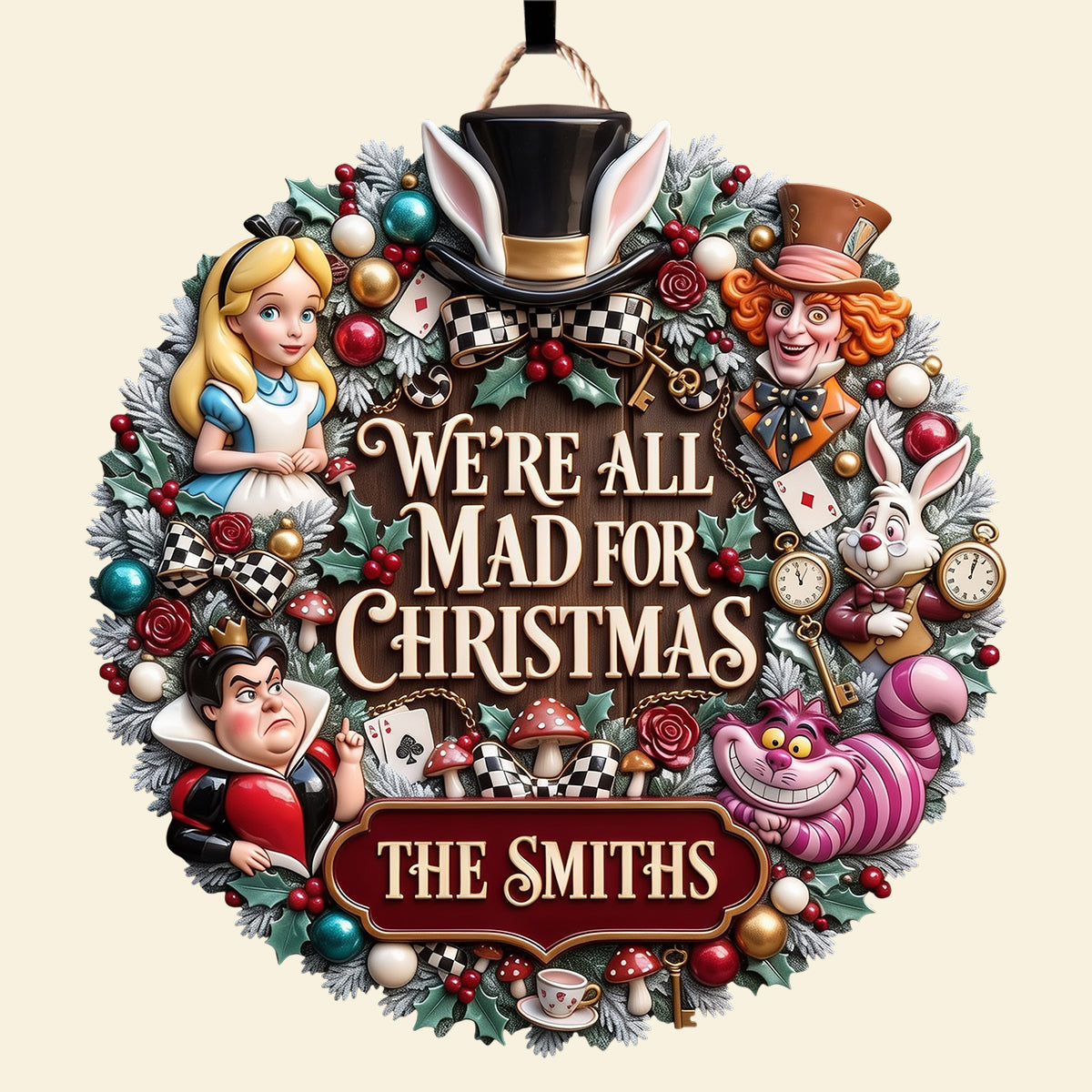 We're All Mad for Christmas Acrylic Sign - Personalized Gift for Friends and Family Acrylic Sign PopCulturePrints
