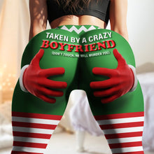 Load image into Gallery viewer, Naughty Santa Hands Leggings - Personalized Christmas Gifts to Make Her Smile Shorts and Pants PopCulturePrints
