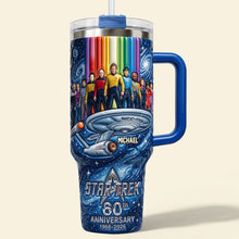Load image into Gallery viewer, “Live Long and Prosper” - Custom Star Trek 60th Anniversary 40oz Tumbler with Handle - Personalized Gift for Star Wars Fans
