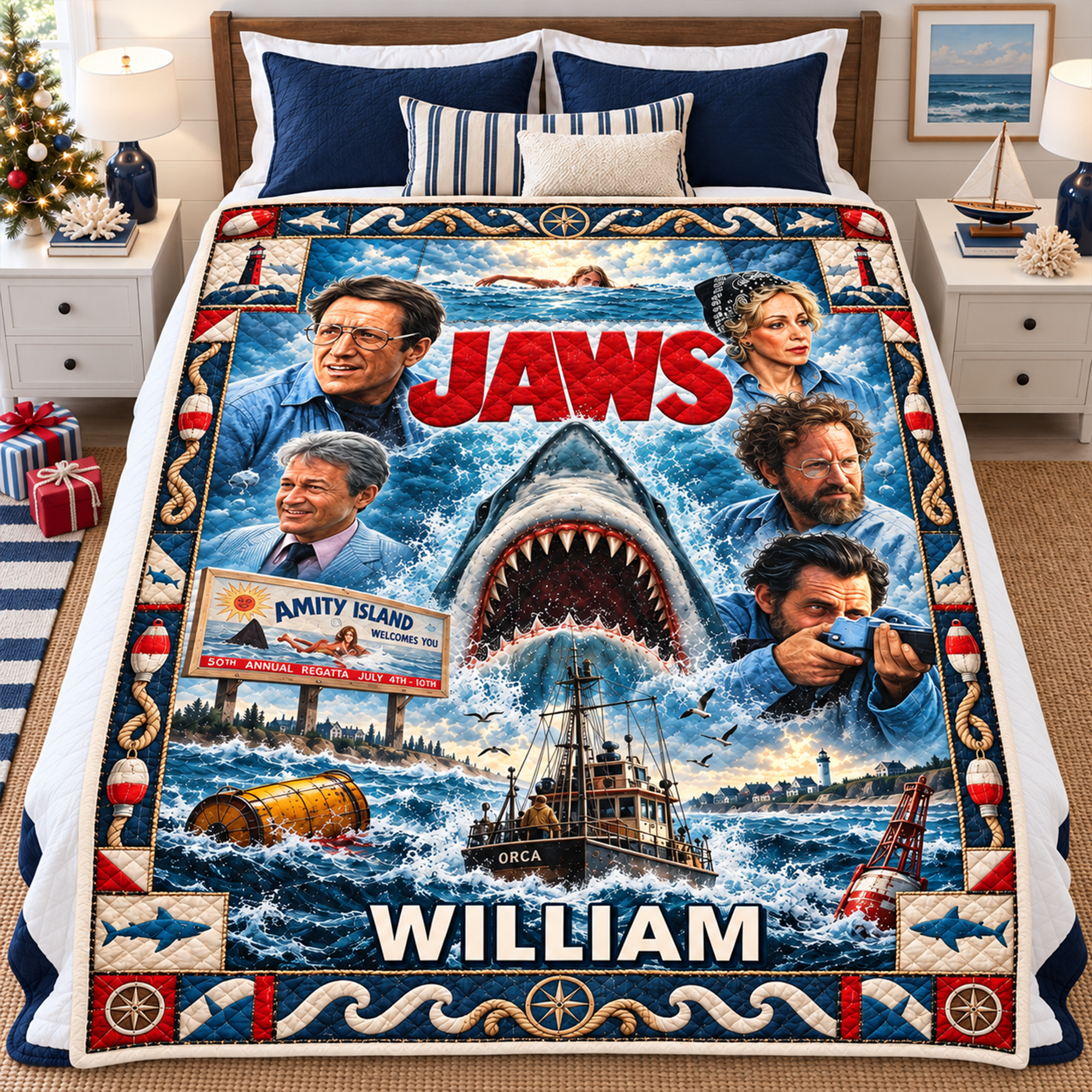 "Conquer the Deep with Our Deep Sea Predator Blanket!" - Personalized Gift for Ocean Lovers Blanket PopCulturePrints