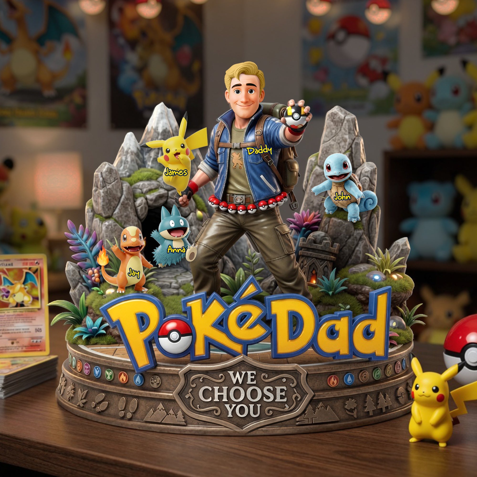 Adventure Awaits with Your Personal PokeDad - Custom Acrylic Plaque for Father's Day Shaped Plaques PopCulturePrints