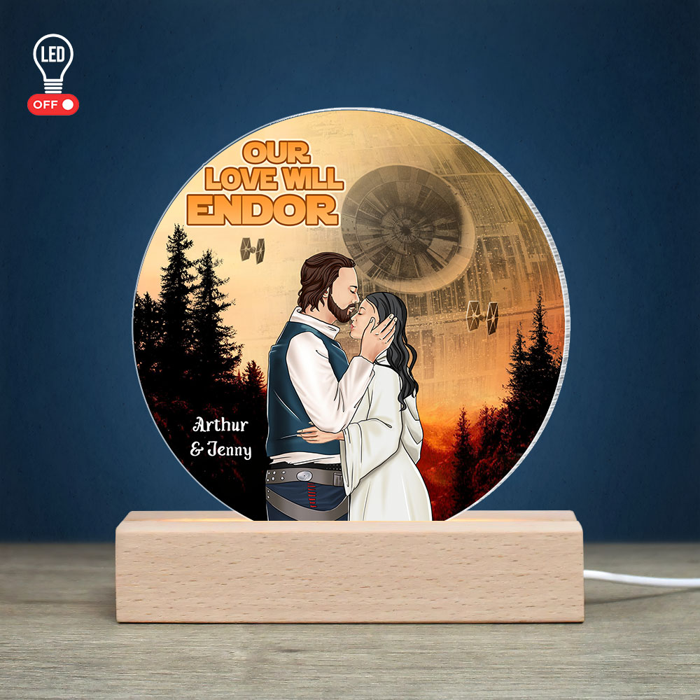 Personalized 3D LED Light for Couples - Our Love Will Endor Led Night Light PopCulturePrints