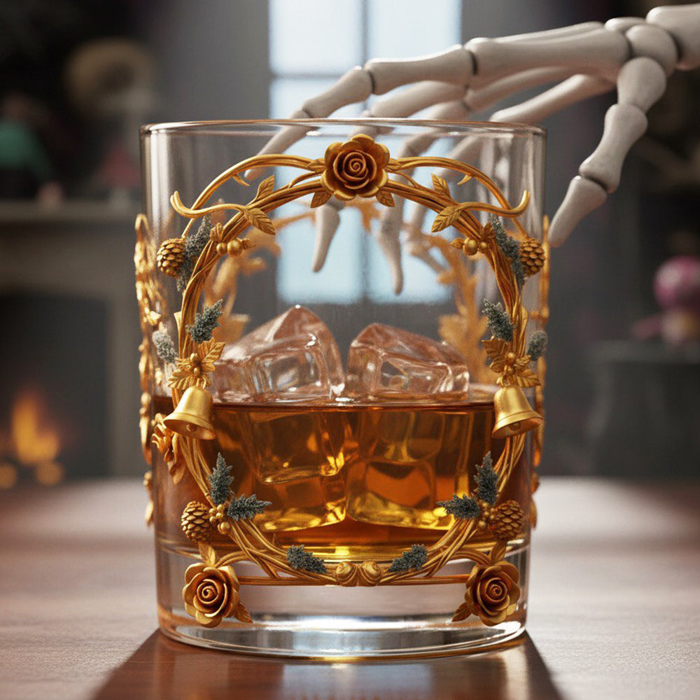 "Embrace the Spooky Season with a Touch of Elegance" - Personalized Spooky Gothic Alphabet Glass Mug - A Perfect Gift for Halloween Enthusiasts, Friends, and Family Whiskey Glass PopCulturePrints