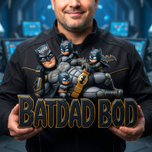 Load image into Gallery viewer, "Because Dad is a Hero!" - Legendary Dad Squad Acrylic Plaque - Personalized Gift for Dad, Grandpa and Other Special Men Shaped Plaques PopCulturePrints
