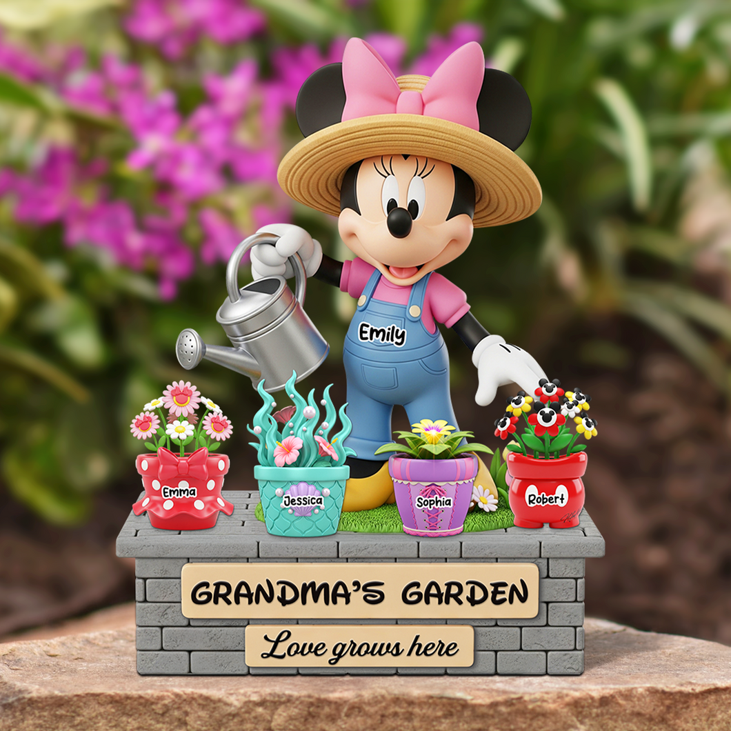 Grandma's Garden Acrylic Plaque - Personalized Gift for Grandma's Memorable Moments Shaped Plaques PopCulturePrints
