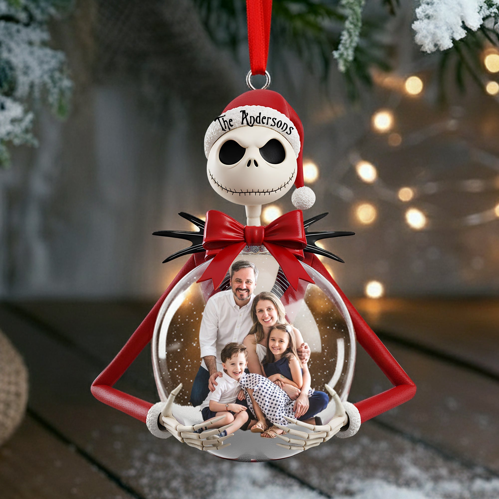“Celebrate the Spooky Season” - Gothic Christmas Custom Photo Ornament - Personalize Your Unique Family Gift Ornament PopCulturePrints