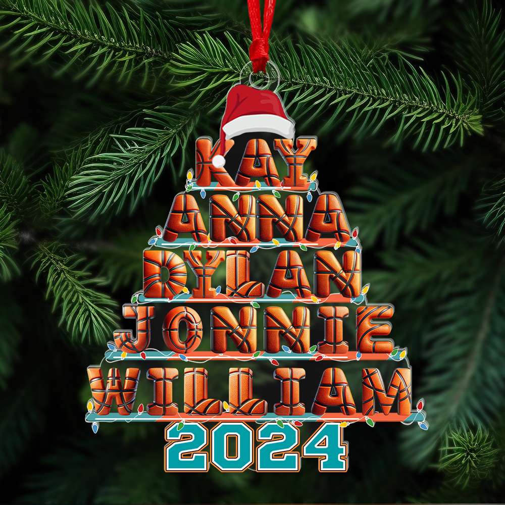 Personalized Family Christmas Basketball Ornament Ornament PopCulturePrints
