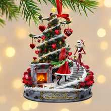 Load image into Gallery viewer, Together This Christmas and Forever - Personalized Forever Spooky Couple Ornament Ornament PopCulturePrints

