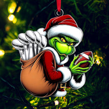 Load image into Gallery viewer, Grinch Style Touchdown Ornament for American Football Fans Ornament PopCulturePrints
