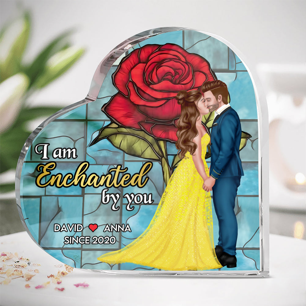 Personalized Enchanted Love Heart Plaque for Couples Shaped Plaques PopCulturePrints