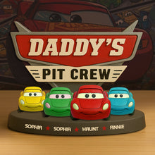 Load image into Gallery viewer, Daddy&#39;s Pit Crew - Personalized Cars Dad Plaque | Unique Gift for Fathers and Kids Shaped Plaques PopCulturePrints
