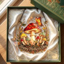 Load image into Gallery viewer, "A Touch of Whimsy for Mom - Whimsical Mushroom Mom Suncatcher - Personalized Gift for Moms" Ornament PopCulturePrints
