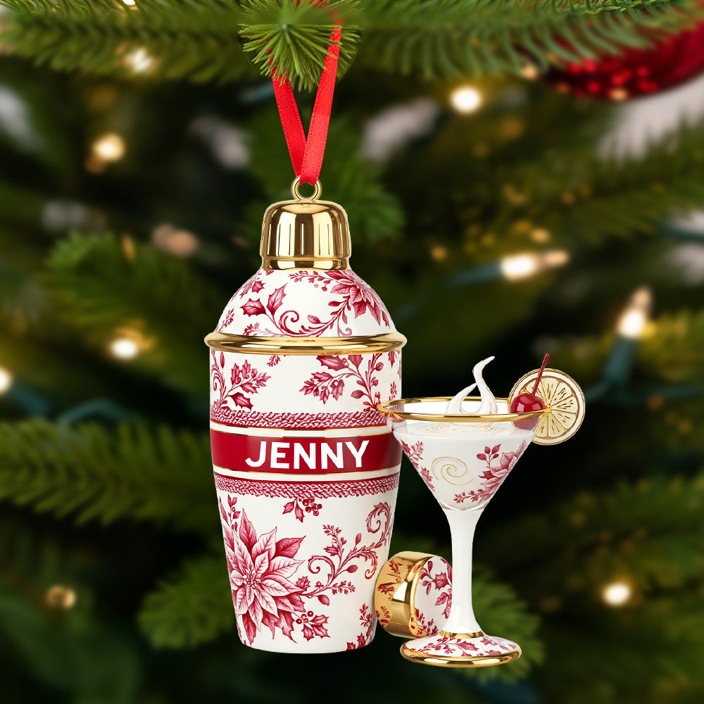 Cheers to Memories – Personalized Christmas Ornament for Bartenders Ornament PopCulturePrints