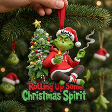 Load image into Gallery viewer, Rolling Up Some Christmas Spirit - Holiday Chill Mode Christmas Ornament - Personalized Gift for Friends, Family, and Loved Ones Ornament PopCulturePrints
