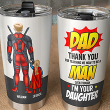 Load image into Gallery viewer, Customized Superhero Dad Tumbler - Father&#39;s Day Gift Tumbler Cup PopCulturePrints
