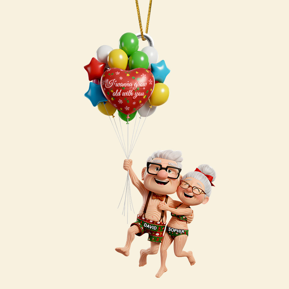 I Wanna Grow Old With You – Personalized Old Couple Christmas Ornament Ornament PopCulturePrints