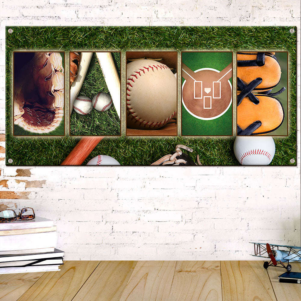 Customizable Metal Wall Art for Baseball Fans - Personalized Name Design Metal Signs PopCulturePrints