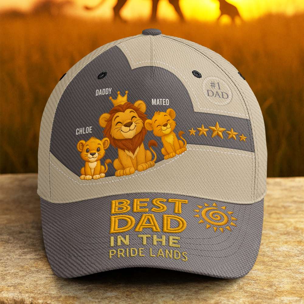 Best Dad in the Pride Lands - Personalized Cap for Dad Caps PopCulturePrints