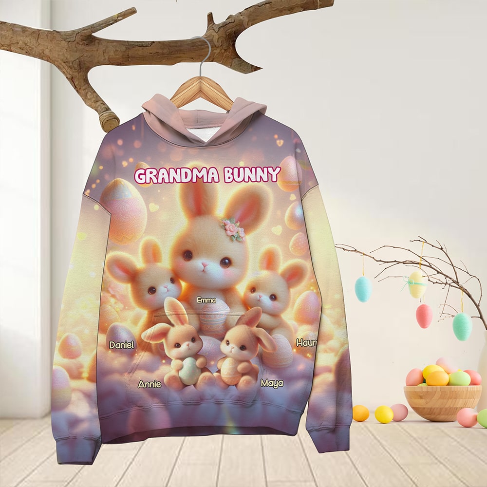 Personalized Grandma Bunny Easter Sweatshirt AOP Products PopCulturePrints