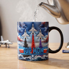 Load image into Gallery viewer, “Top Mom – A Gift as Strong as Her Love” - Personalized Fighter Jet Coffee Mug - Gift for Moms, Grandmas &amp; More Coffee Mug PopCulturePrints
