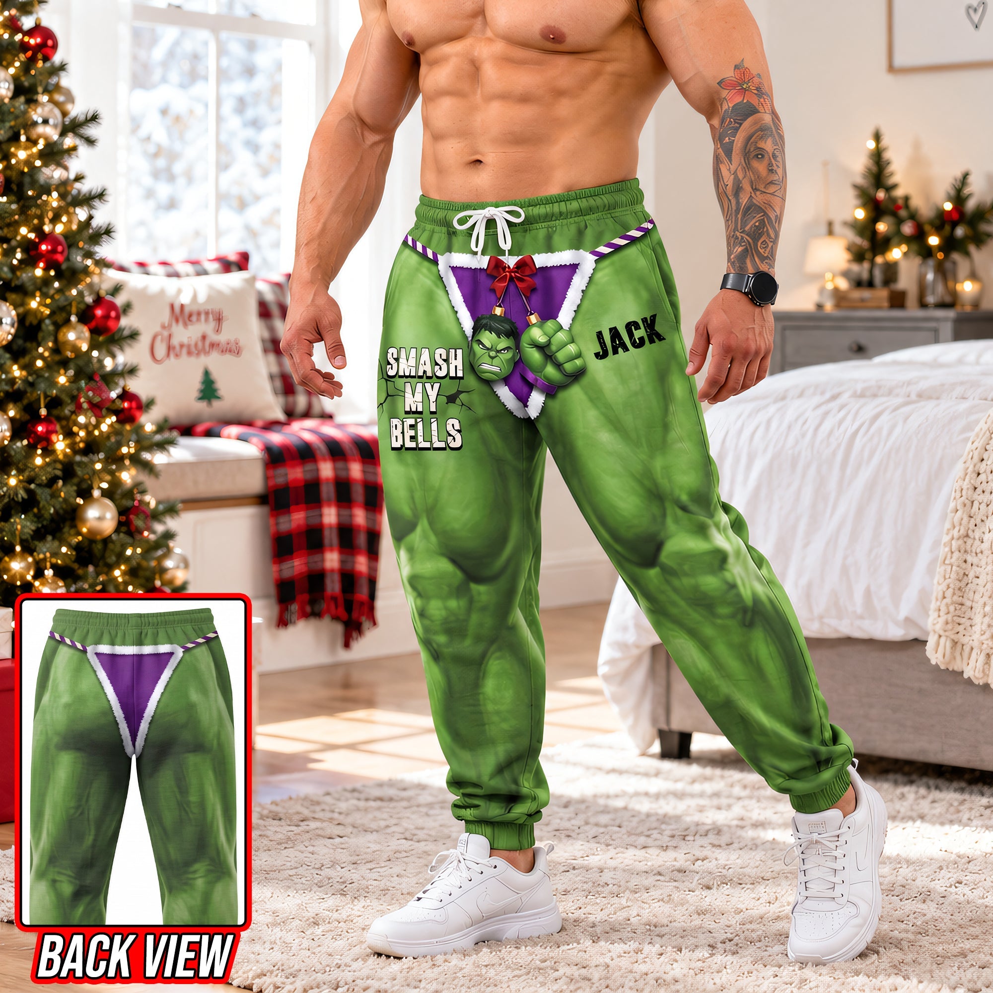 Smash My Bells - Funny Super Strength Sweatpants - Personalized Custom Gifts for Friends and Family