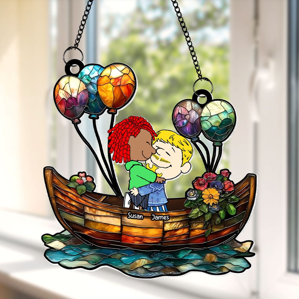 Personalized Suncatcher Ornament for Couples - Custom Name & Design Suncatcher PopCulturePrints