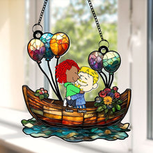 Load image into Gallery viewer, Personalized Suncatcher Ornament for Couples - Custom Name &amp; Design Suncatcher PopCulturePrints
