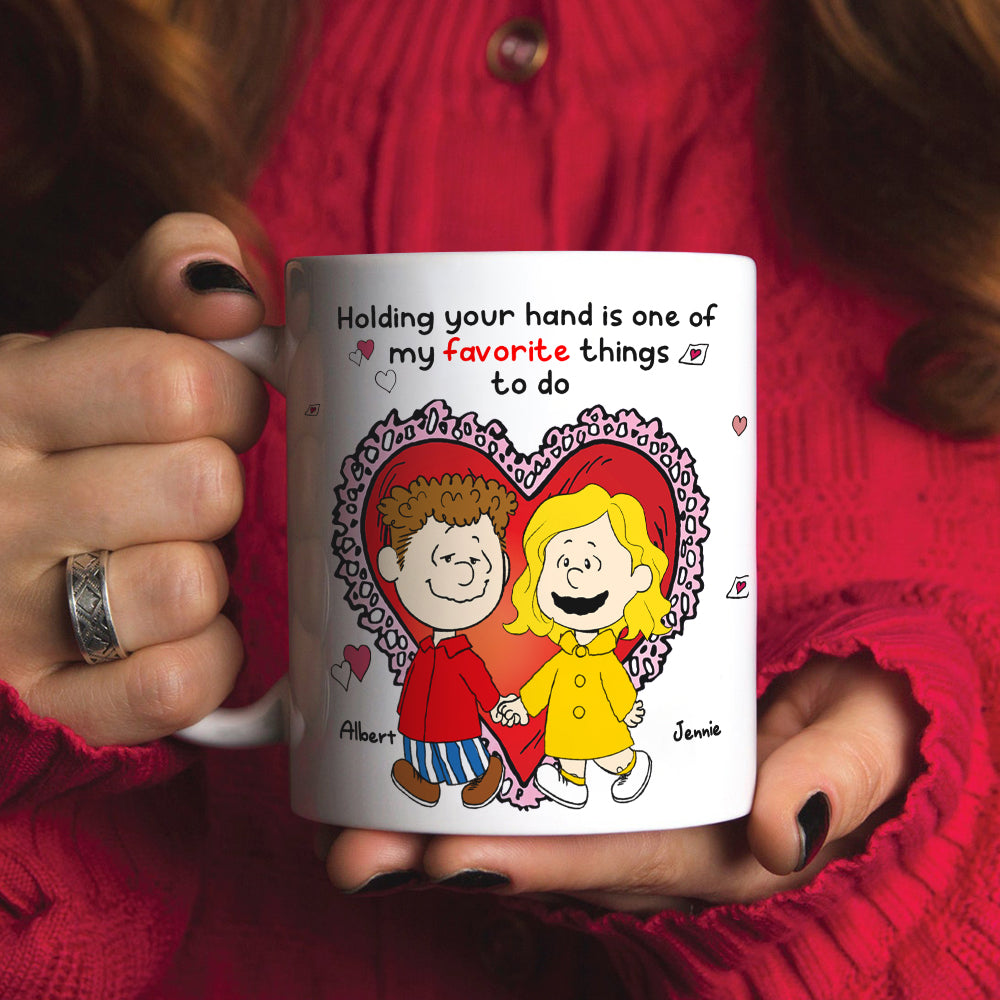 Personalized Valentine's Day Mug for Couples - Hand Holding Design Coffee Mug PopCulturePrints