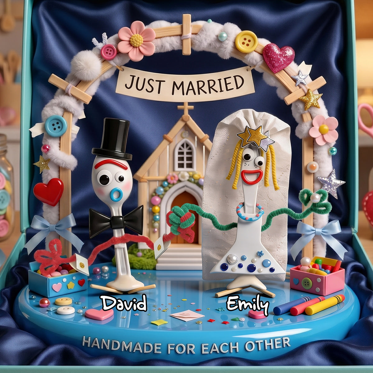 Funny Spoon Couple Acrylic Plaque - Personalized Gifts For Couples 01todh290626 Shaped Plaques PopCulturePrints