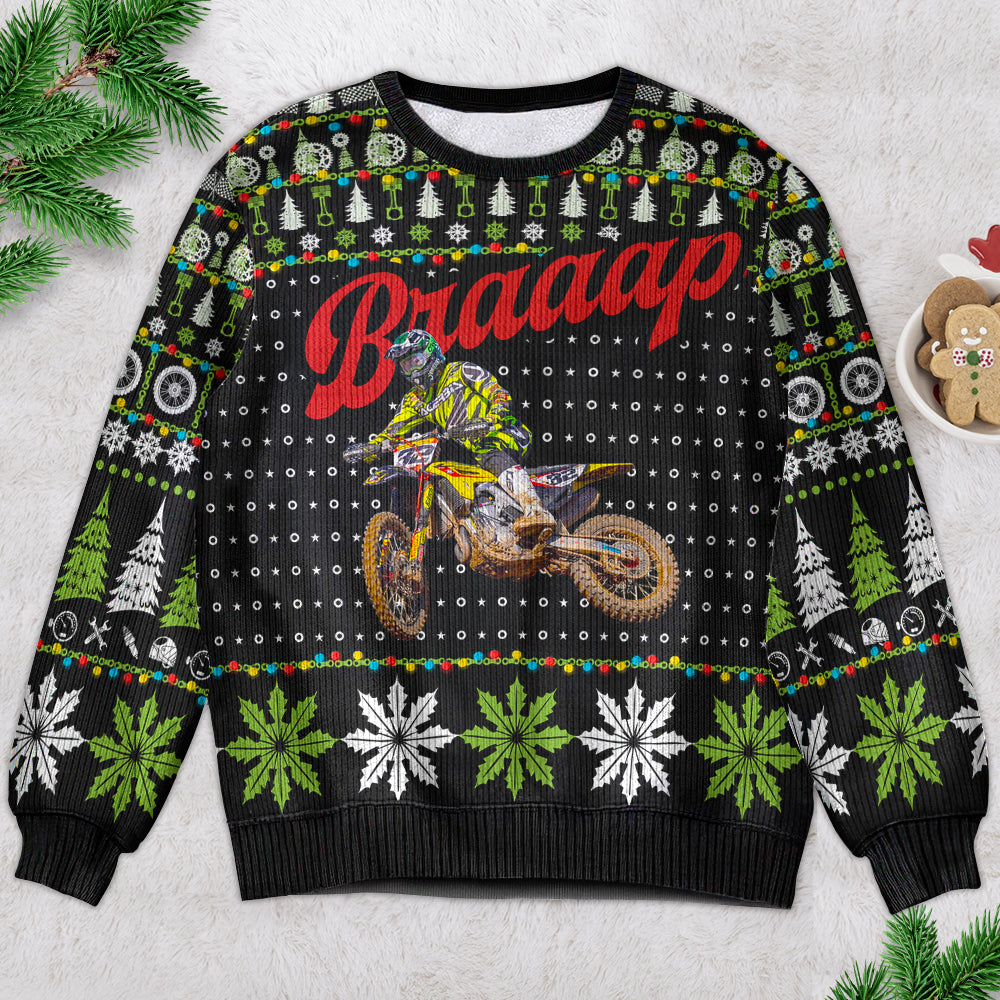 Personalized Ugly Christmas Sweater for Motocross Enthusiasts