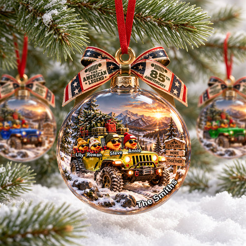 Explore Together: Duck Family Off-Road Lover Ornament | Customizable Gift for Family & Friends Ornament PopCulturePrints