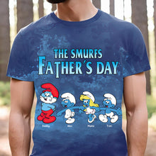 Load image into Gallery viewer, Personalized Smurfs Father&#39;s Day Shirt - Customizable Names
