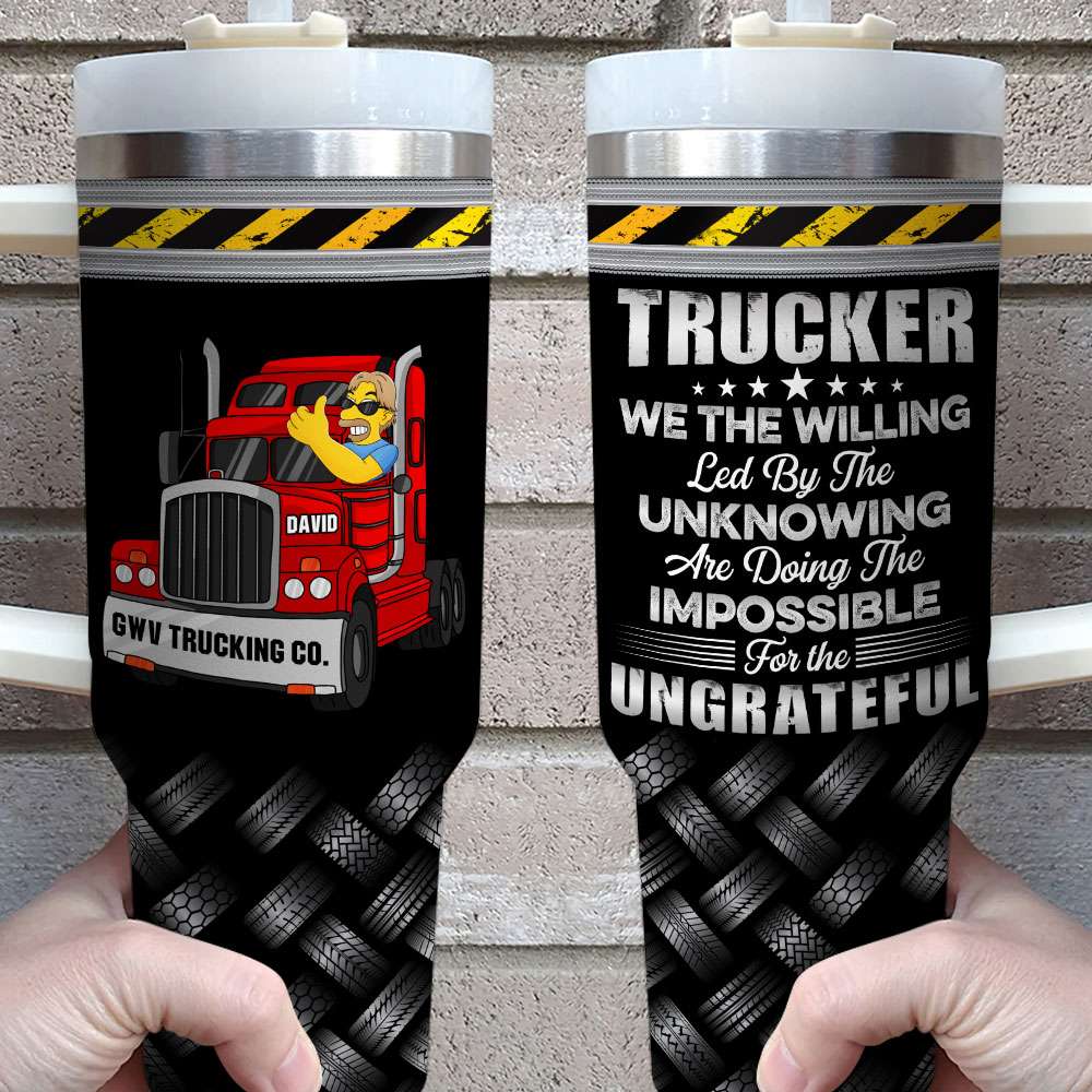 Personalized Trucker Tumbler - Fun Trucker Design with Personalized Name