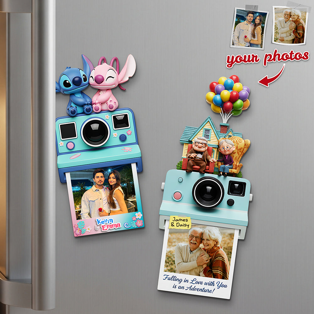 Capture Your Love – Couple Polaroid Fridge Magnet - Custom Personalized Gift for Couples Fridge Magnet PopCulturePrints