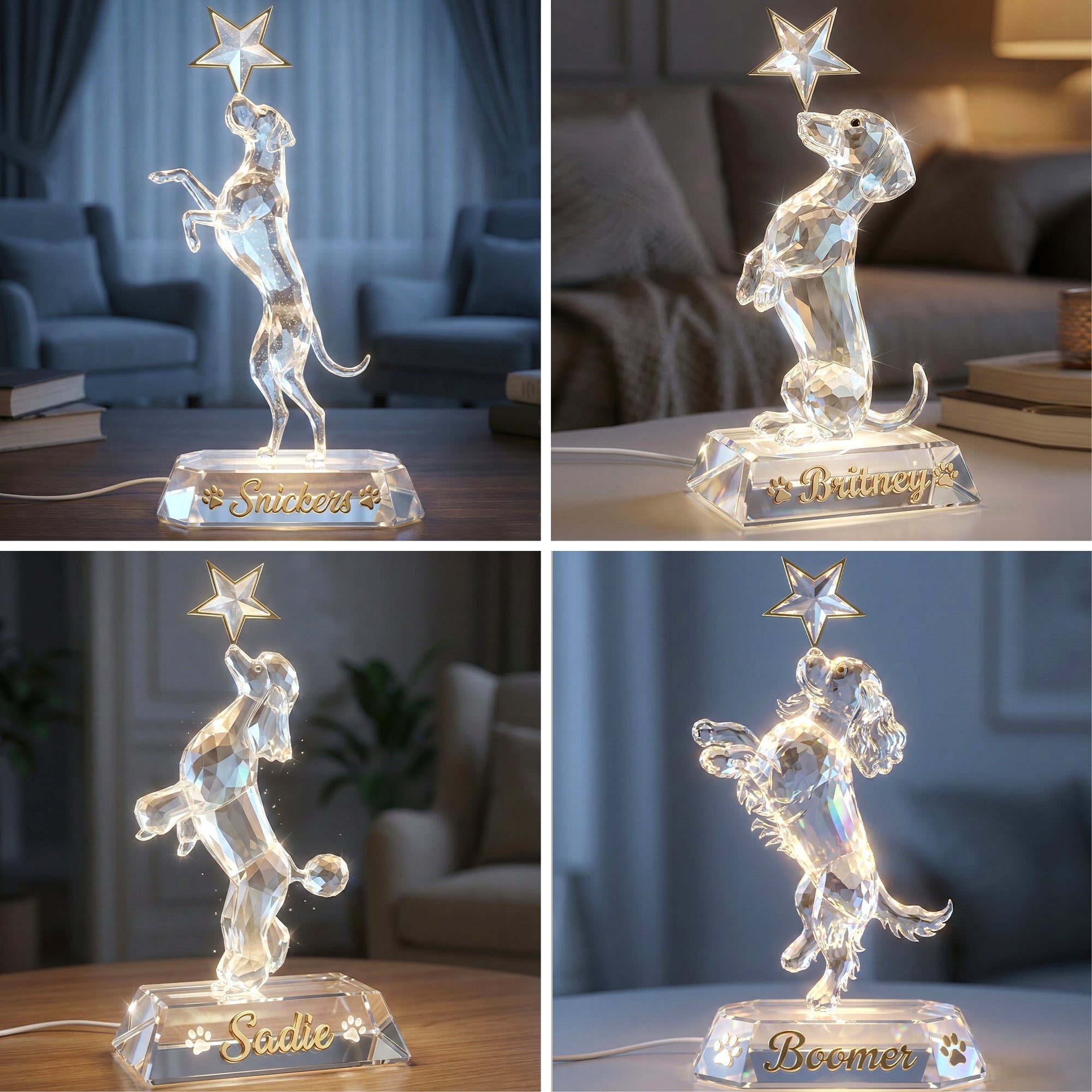 “Shine Bright with Our Cute Dog Standing Up Playing With Star Light Box” - Personalized Gift for Dog Lovers Light Box PopCulturePrints