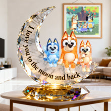 Load image into Gallery viewer, I Love You to the Moon and Back - Personalized Under The Moonlight Acrylic Plaque - Unique Gifts for Mom, Grandma, and More Shaped Plaques PopCulturePrints
