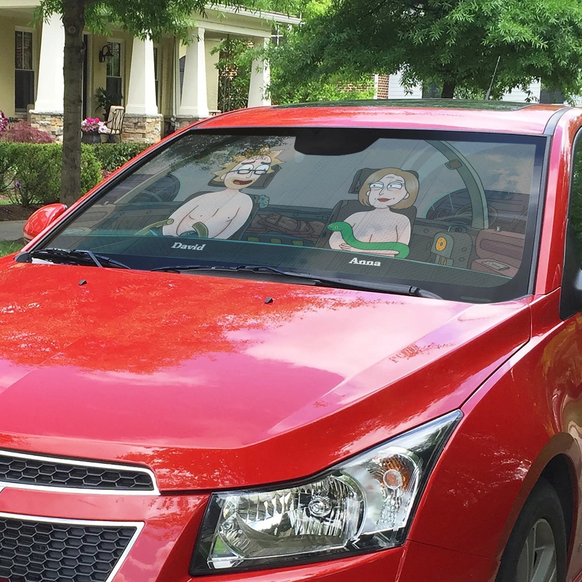 Personalized Rick and Morty Style Car Sunshade