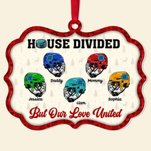 Load image into Gallery viewer, Custom Hockey Family Christmas Ornament - House Divided, Love United Ornament PopCulturePrints
