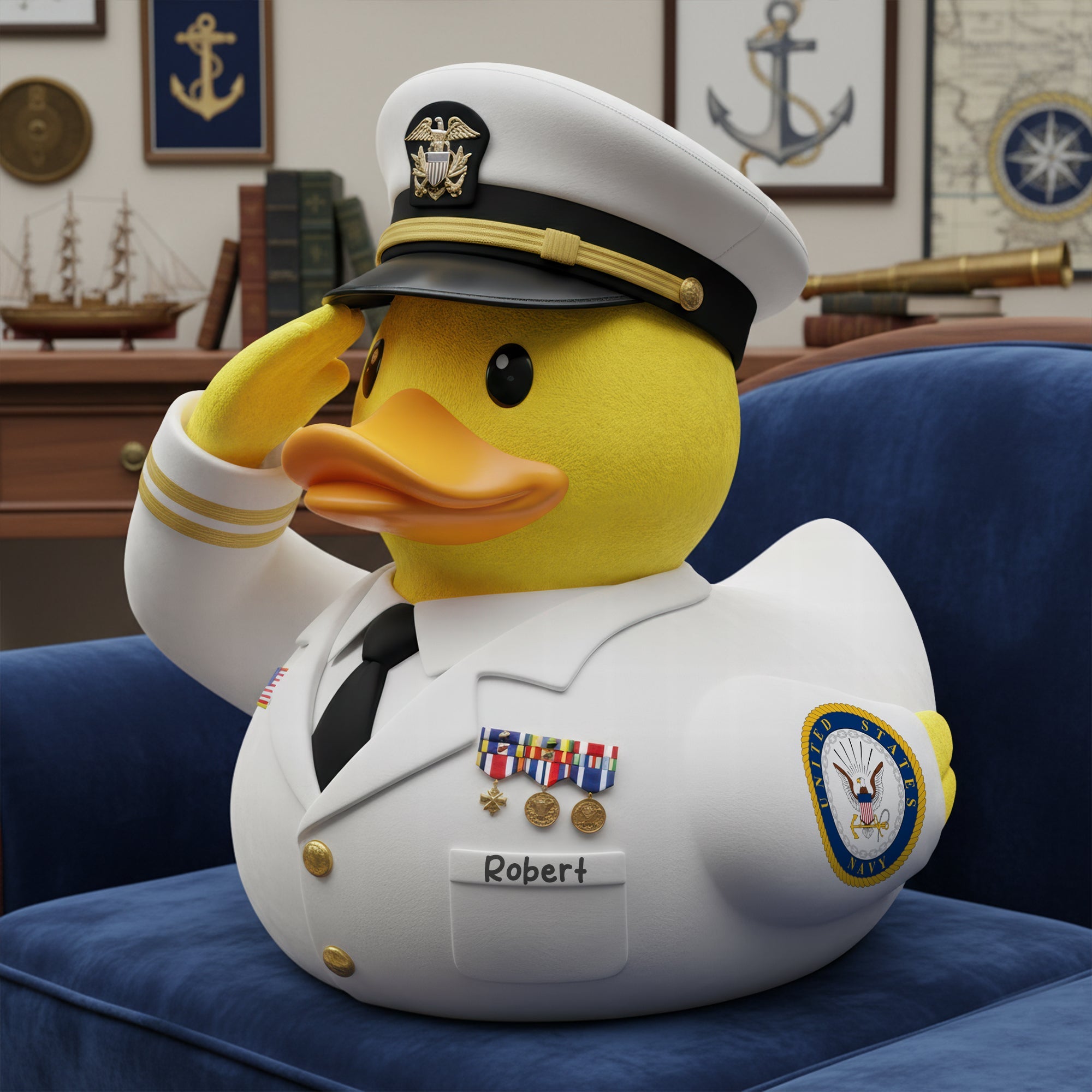 "Salute to Our Heroes!" - Military Pride Duck Pillow - Personalized Gifts for Soldiers Pillow PopCulturePrints