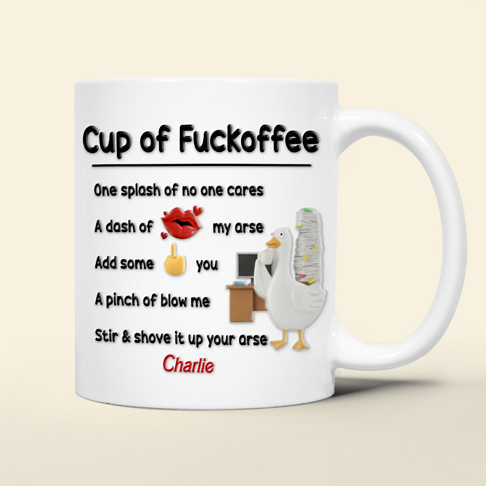 Cup of Fuckoffee - Personalized Funny Coffee Mug for Coworkers Coffee Mug PopCulturePrints