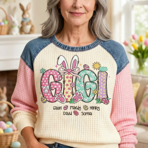 “Hoppy Moments Await!” - Cute Easter Bunny 3D Sweatshirt - Personalized Gift for Grandma AOP Products PopCulturePrints