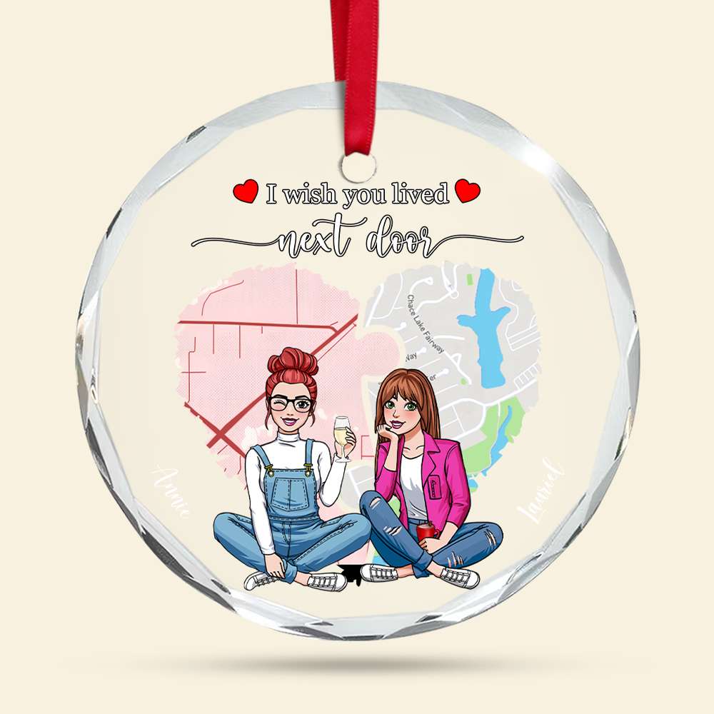 Personalized Besties Christmas Ornament - Crystal Puzzle Design Ornament PopCulturePrints