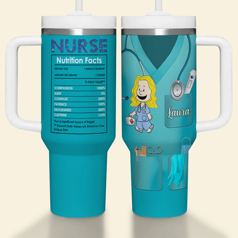"Caring Is a Nurse's Superpower" - Personalized Nurse Tumbler - Custom Gift for Nurses, Healthcare Workers, Caregivers Tumbler Cup PopCulturePrints