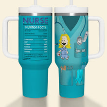 Load image into Gallery viewer, &quot;Caring Is a Nurse&#39;s Superpower&quot; - Personalized Nurse Tumbler - Custom Gift for Nurses, Healthcare Workers, Caregivers Tumbler Cup PopCulturePrints
