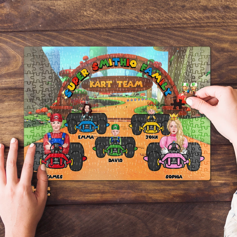 Custom Family Cartoon Racing Jigsaw Puzzle Jigsaw Puzzles PopCulturePrints