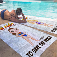 Load image into Gallery viewer, Custom Cartoon Beach Towel - Personalized Beach Hero Gift Beach Towel PopCulturePrints
