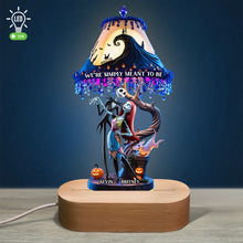 Load image into Gallery viewer, “We’re Simply Meant to Be” - Personalized Haunted Couple LED Light with Oval Base Led Night Light PopCulturePrints
